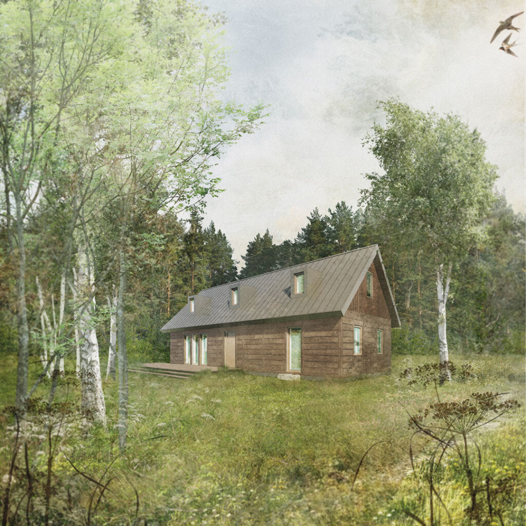 projekt domu w lesie